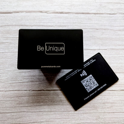 Pure Metal Cards matt black metal NFC / RFID card - be unique