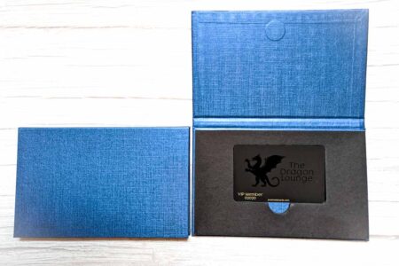 Pure Metal Cards cardboard fold blue case