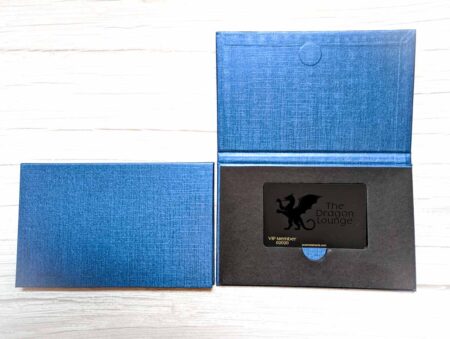 Pure Metal Cards cardboard fold blue case