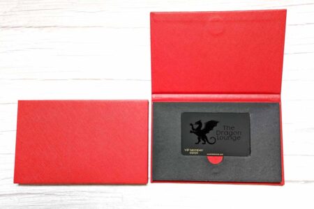 Pure Metal Cards cardboard fold red case