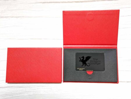 Pure Metal Cards cardboard fold red case