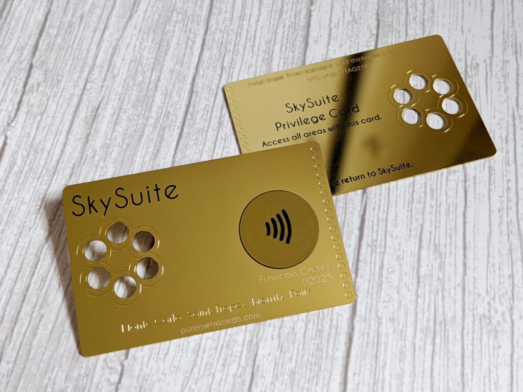 Pure Metal Cards mirror brass NTAG chip cards