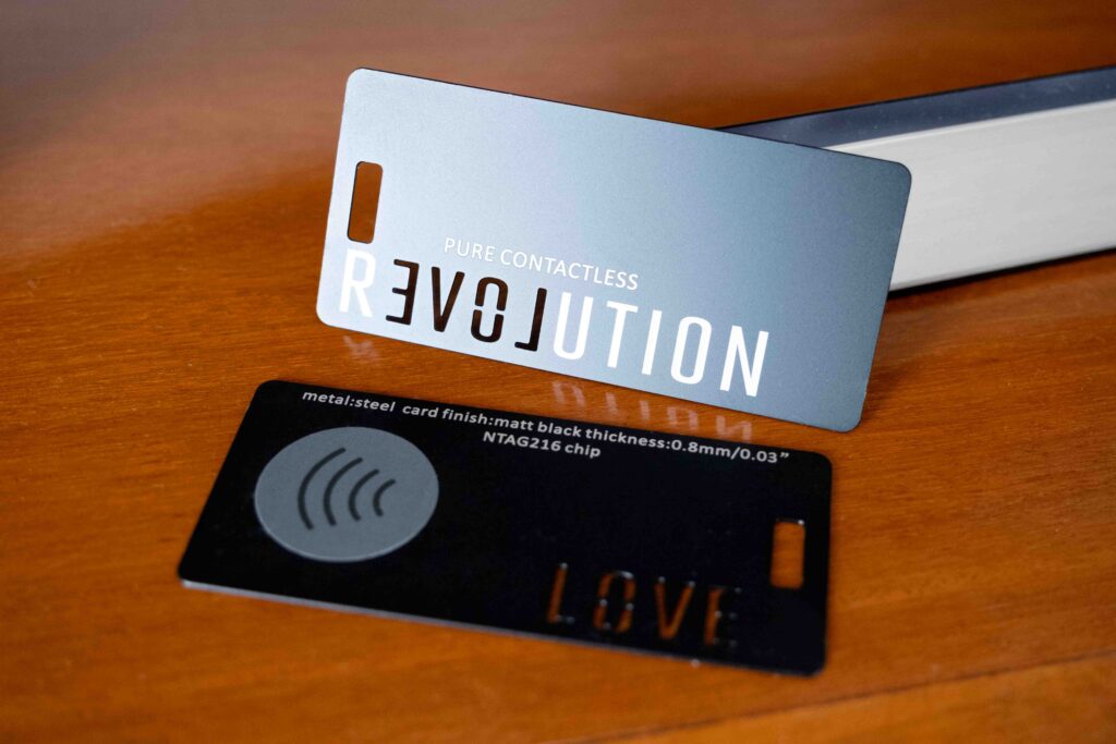 Pure Metal Cards matt black metal NFC card - revolution