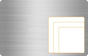 Pure Metal Cards - square NFC chip sizing