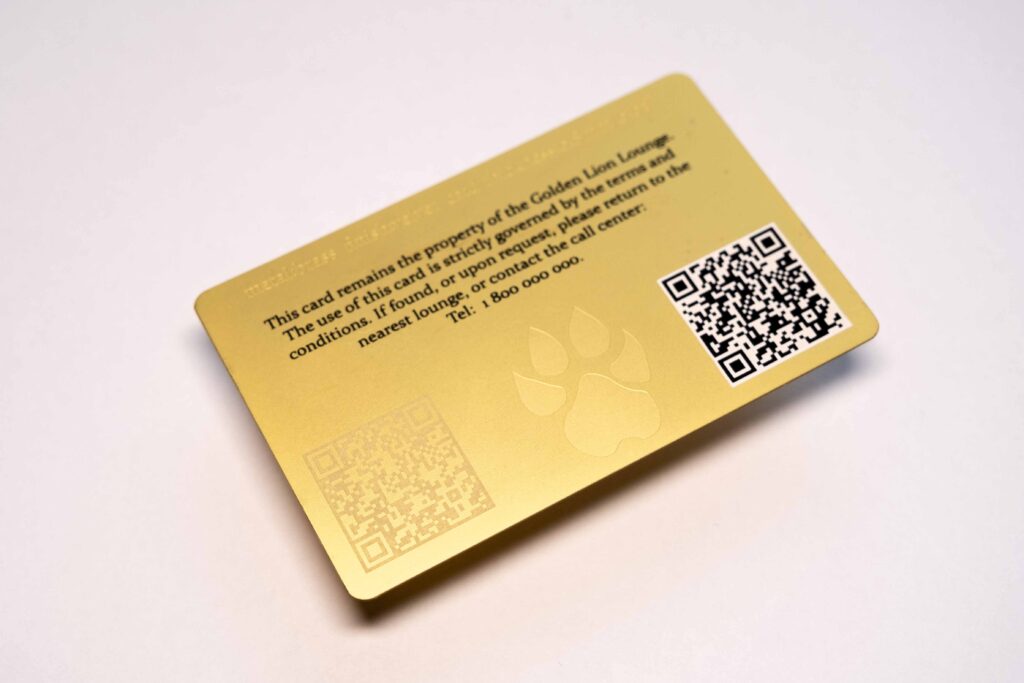 Pure Metal Cards standard brass qr code member card