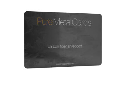 Pure Metal Cards shredded carbon fiber business card