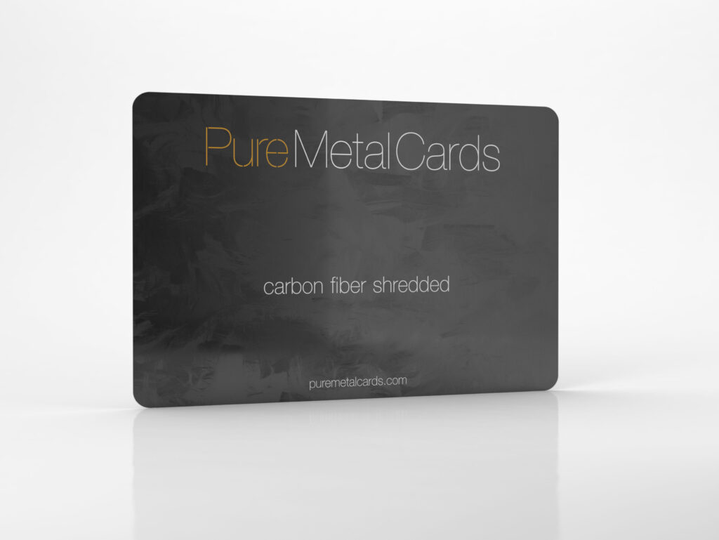 Pure Metal Cards shredded carbon fiber business card