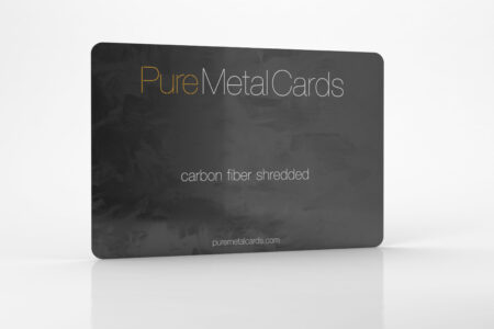 Pure Metal Cards shredded carbon fiber business card