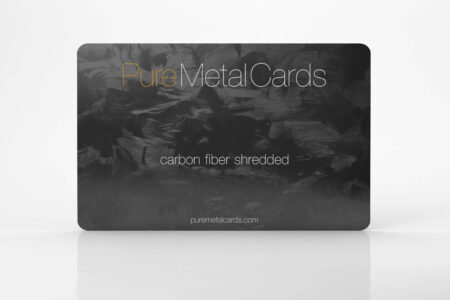 Pure Metal Cards shredded carbon fiber business card