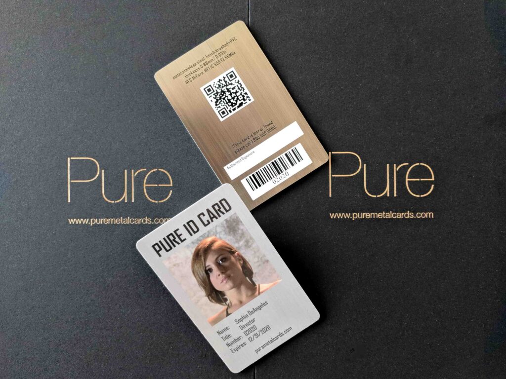 Pure Metal Cards metal identity card w qr code