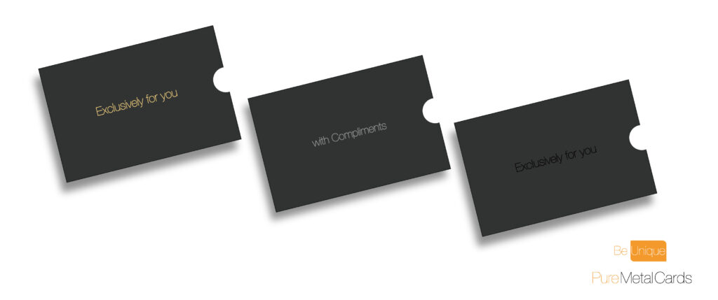 Pure Metal Cards - custom made packaging design - paper card sleeve