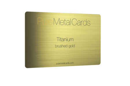 Pure Metal Cards brushed gold titanium business card