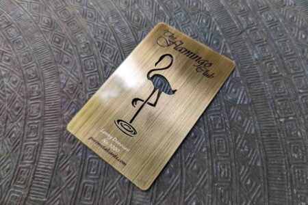 Pure Metal Cards antique brass member card - the flamingo club