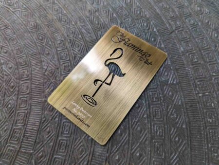 Pure Metal Cards antique brass member card - the flamingo club