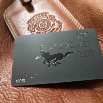 Pure Metal Cards black velvet club member card