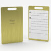 Pure Metal Cards - brushed brass - metal luggage tag