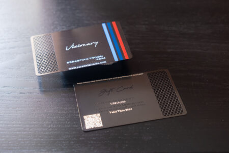 Pure Metal Cards brushed gunmetal gray metal - visionary gift card