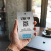 Metal badge for ConstructCon Trade Conference with QR code and attendee name, Nathan Park. Metal ID Badge by Pure Metal Cards