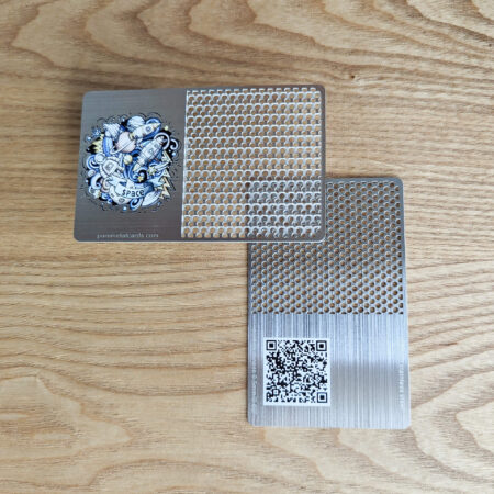 Pure Metal Cards - brushed metal grinder cards - space Pure Metal Cards - brushed metal grinder cards - space with wood background
