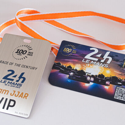 Pure Metal Cards - brushed stainless steel VIP invite cards le mans