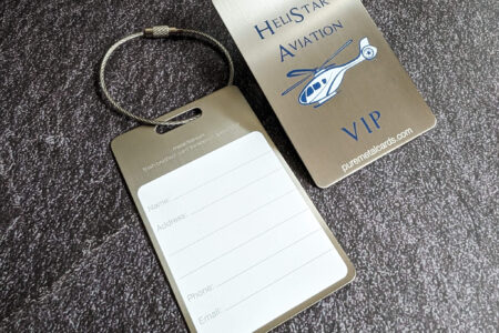 Pure Metal Cards - brushed titanium metal luggage tag - VIP tags