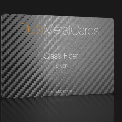 Pure Metal Cards - carbon silver fiber business card