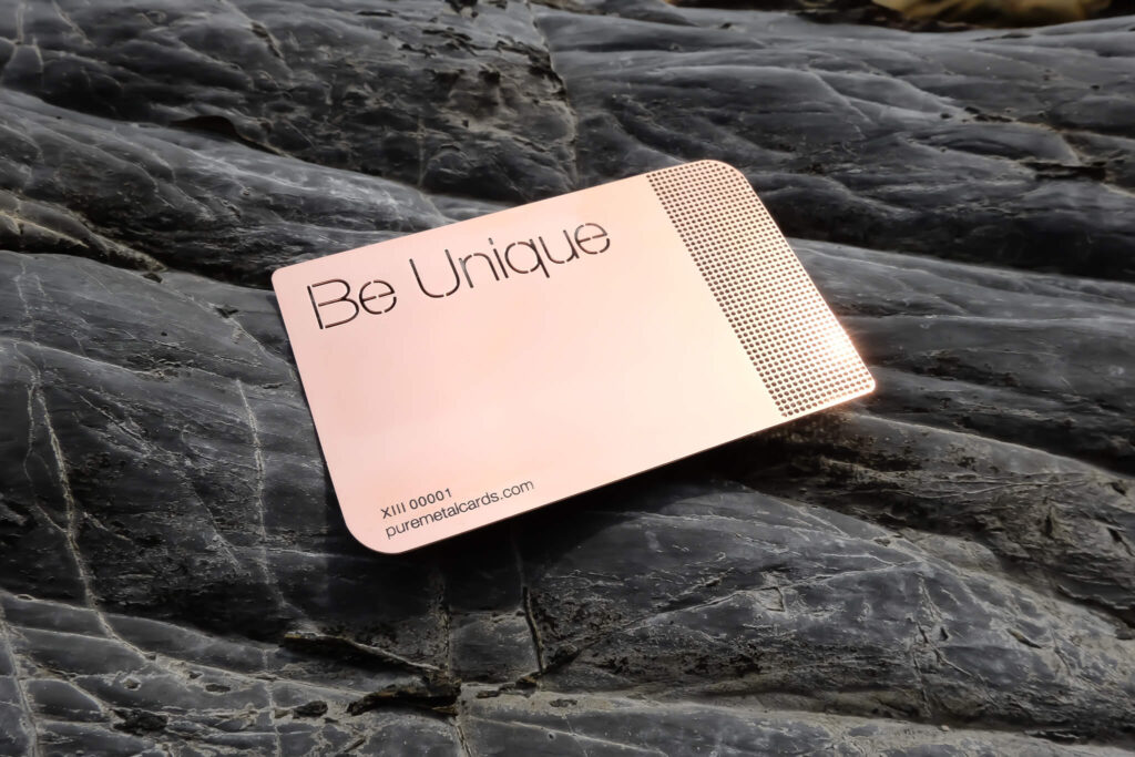 Pure Metal Cards - copper mirror metal business card - be unique