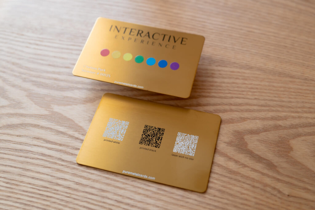Pure Metal Cards - gold titanium member card with qr codes