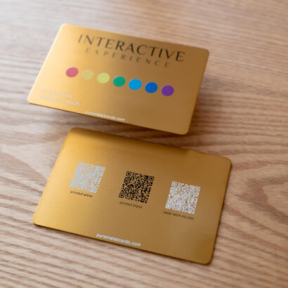 Pure Metal Cards - gold titanium member card with qr codes