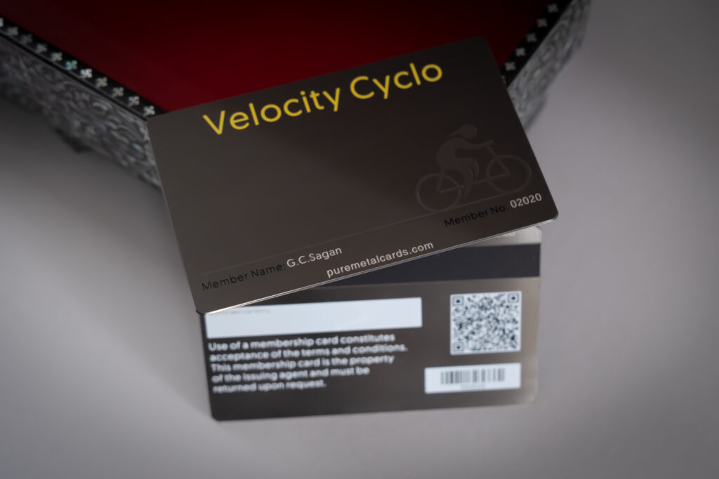 Pure Metal Cards gunmetal gray metal member card - velocity cyclo