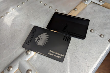 Pure Metal Cards - gunmetal gray stainless steel metal card - cruz casino card