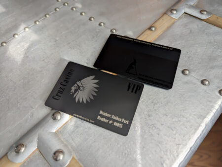 Pure Metal Cards - gunmetal gray stainless steel metal card - cruz casino card