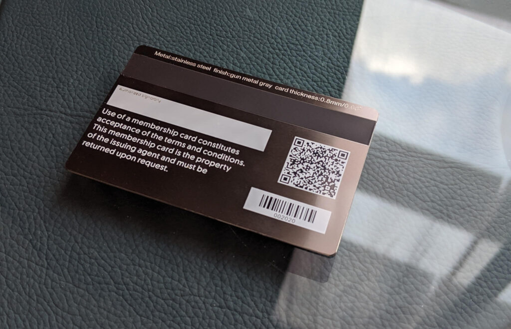 Pure Metal Cards gunmetal grey metal member card with qr code