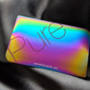 Pure Metal Cards iridescent metal card 01 Pure Metal Cards iridescent metal card on black background