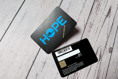 Pure Metal Cards - matt black brass - hope is