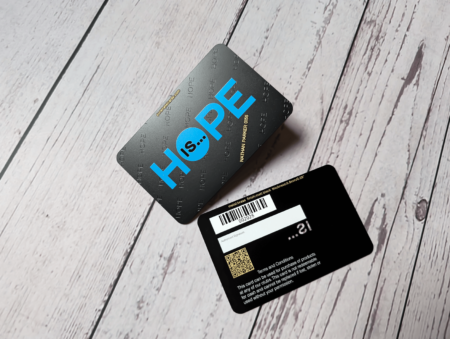 Pure Metal Cards - matt black brass - hope is