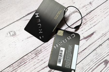 Pure Metal Cards - matt black brushed brass - crush