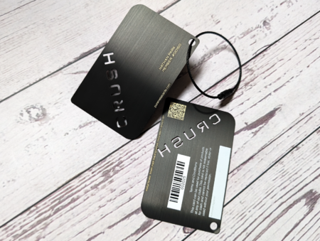 Pure Metal Cards - matt black brushed brass - crush