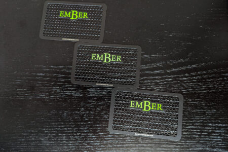 Pure Metal Cards - matt black metal grinder card - ember