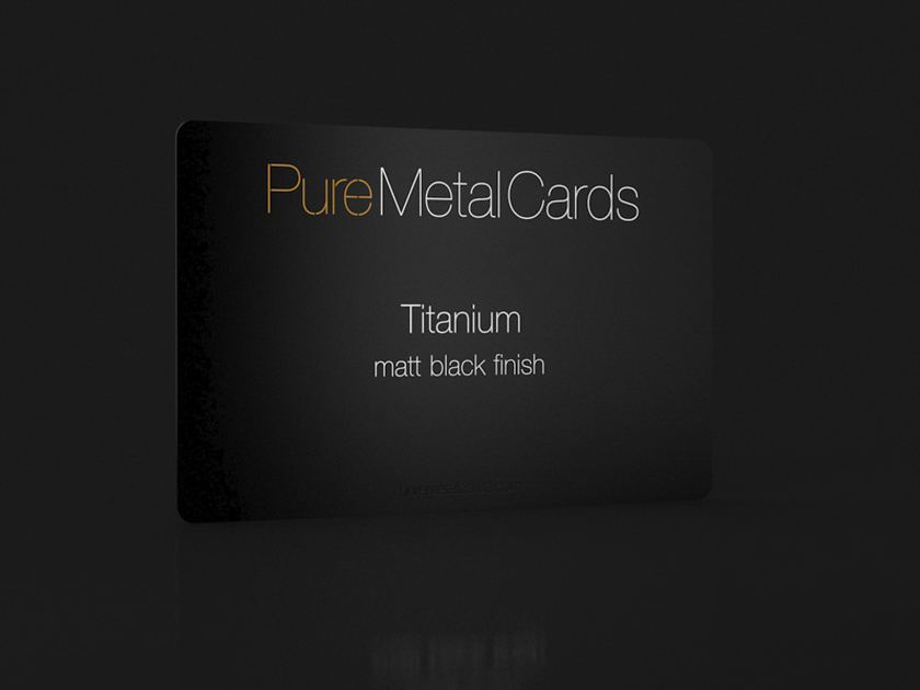 Pure Metal Cards matt black titanium card