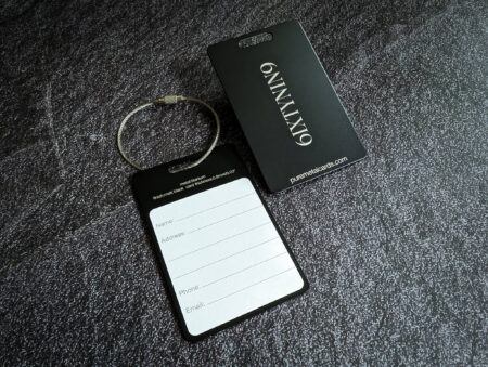 Pure Metal Cards - matt black titanium metal luggage tag - 69