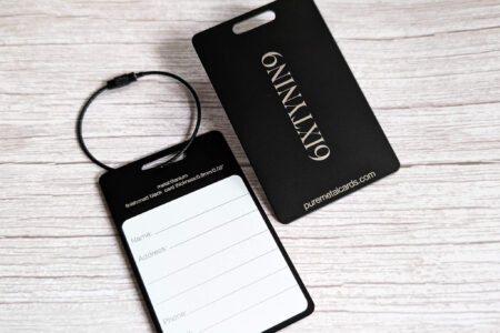 Pure Metal Cards - matt black titanium metal luggage tag - 69