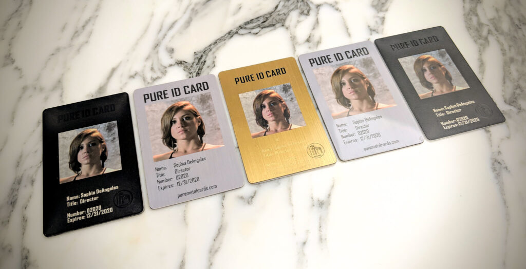 Pure Metal Cards metal ID color photo cards