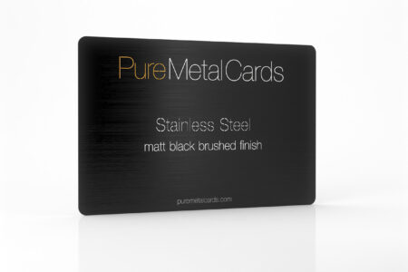 Pure Metal Cards metal business card - matt black brushed stainless steel