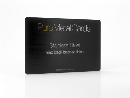 Pure Metal Cards metal business card - matt black brushed stainless steel Pure Metal Cards metal business card - matt black brushed stainless steel