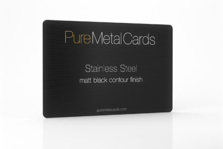 Pure Metal Cards metal business card - matt black contour stainless steel