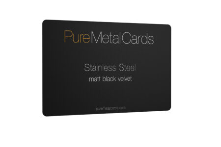 Pure Metal Cards metal business card - matt black velvet stainless steel