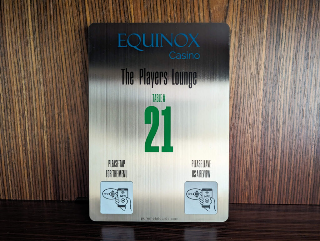 Pure Metal Cards - metal digital menu cards with NFC chips