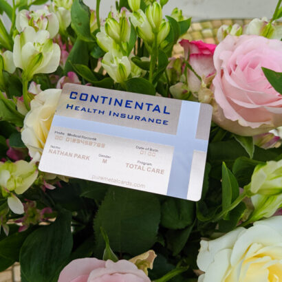 Pure Metal Cards metal medical health membership card - silver prism card in flowers