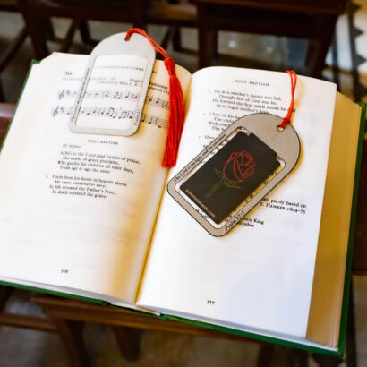 Pure Metal Cards metal member card - frosted stainless steel church card and bookmark